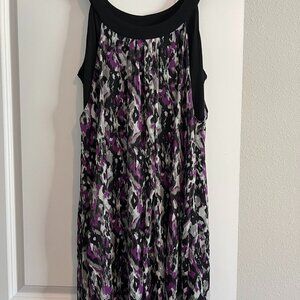 S.L. Fashions Purple and Black dress. Large